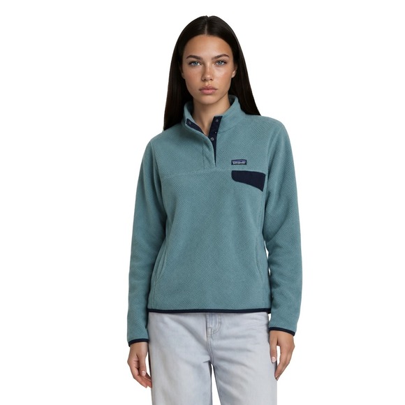 Patagonia Jackets & Blazers - Patagonia Re Tool Pullover Fleece Top Sweater Women's Size Large Teal Blue Snap